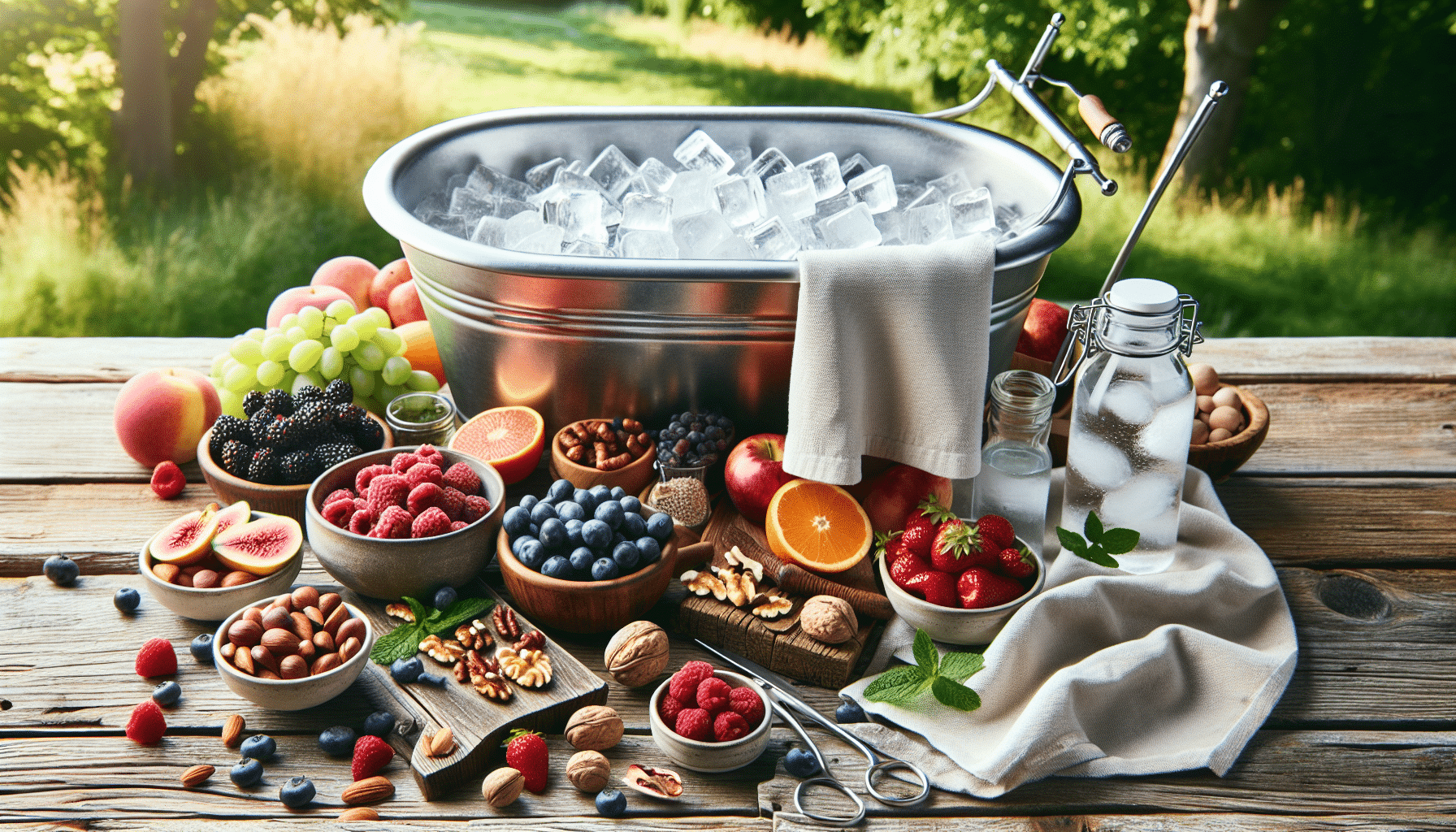 Illustration of a balanced diet supporting the benefits of ice baths