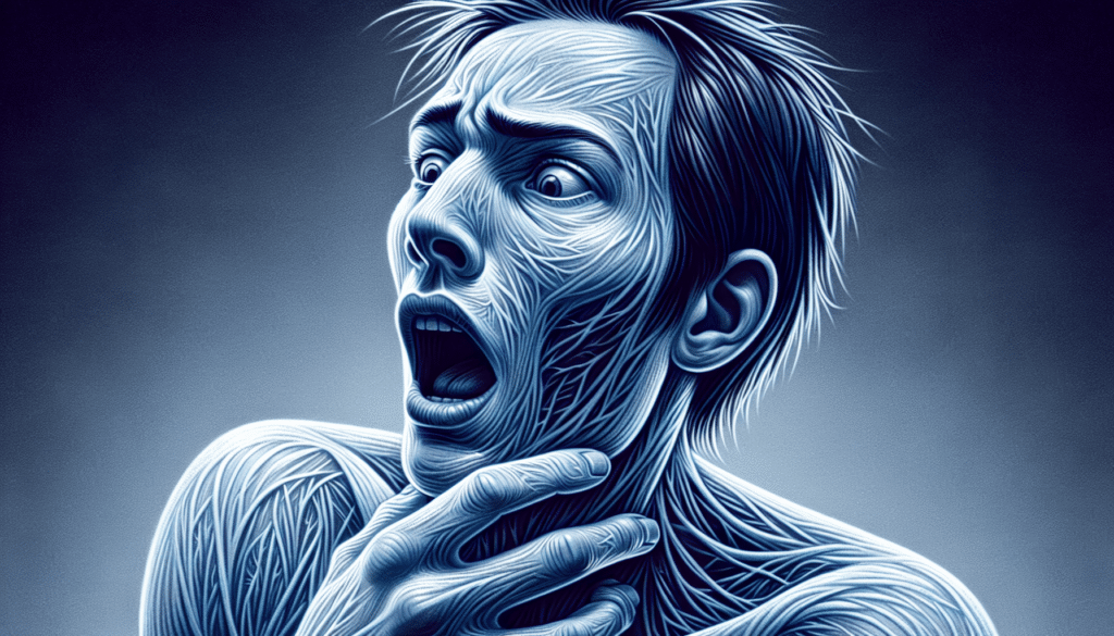 Illustration of a person experiencing cold shock response
