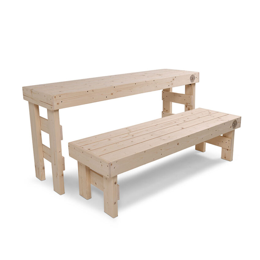 Double Folding Pine Sauna Bench